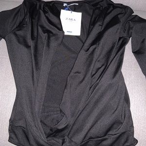 Zara plunge neck bodysuit. Black. Medium.